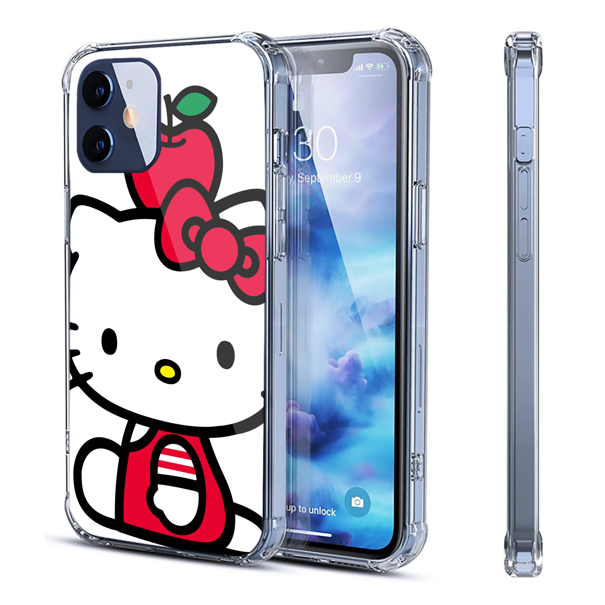 （画像用） Hello Kitty ハローキティ 【iPhone 12シリーズ対応】透明スマホケース（クリアソフトケース）